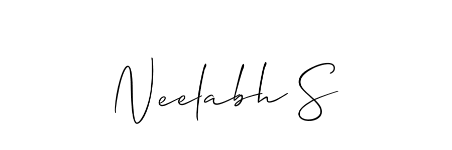 Allison_Script is a professional signature style that is perfect for those who want to add a touch of class to their signature. It is also a great choice for those who want to make their signature more unique. Get Neelabh S name to fancy signature for free. Neelabh S signature style 2 images and pictures png
