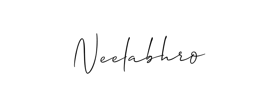 How to make Neelabhro signature? Allison_Script is a professional autograph style. Create handwritten signature for Neelabhro name. Neelabhro signature style 2 images and pictures png