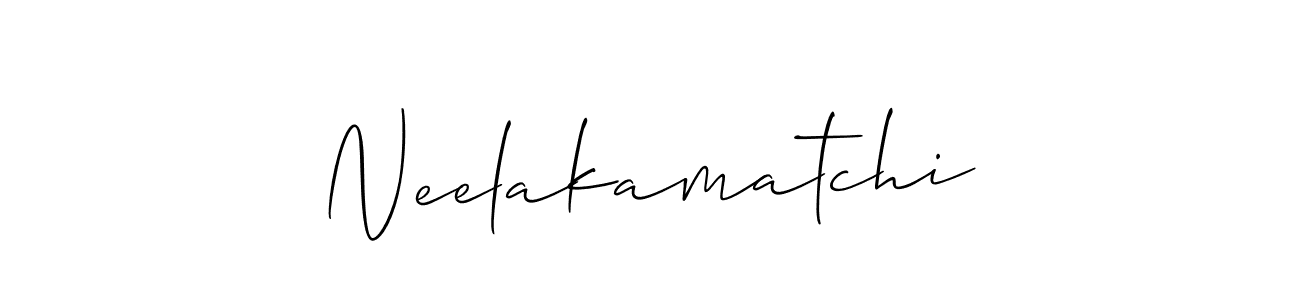 It looks lik you need a new signature style for name Neelakamatchi. Design unique handwritten (Allison_Script) signature with our free signature maker in just a few clicks. Neelakamatchi signature style 2 images and pictures png