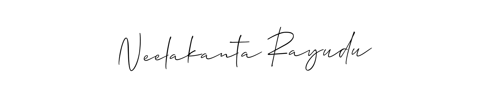 Similarly Allison_Script is the best handwritten signature design. Signature creator online .You can use it as an online autograph creator for name Neelakanta Rayudu. Neelakanta Rayudu signature style 2 images and pictures png