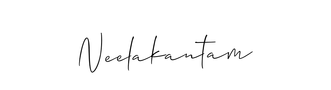 Use a signature maker to create a handwritten signature online. With this signature software, you can design (Allison_Script) your own signature for name Neelakantam. Neelakantam signature style 2 images and pictures png