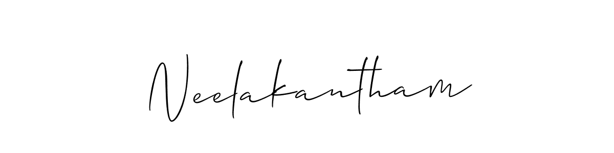 Allison_Script is a professional signature style that is perfect for those who want to add a touch of class to their signature. It is also a great choice for those who want to make their signature more unique. Get Neelakantham name to fancy signature for free. Neelakantham signature style 2 images and pictures png