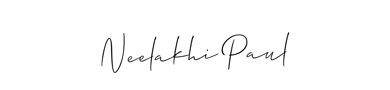 It looks lik you need a new signature style for name Neelakhi Paul. Design unique handwritten (Allison_Script) signature with our free signature maker in just a few clicks. Neelakhi Paul signature style 2 images and pictures png