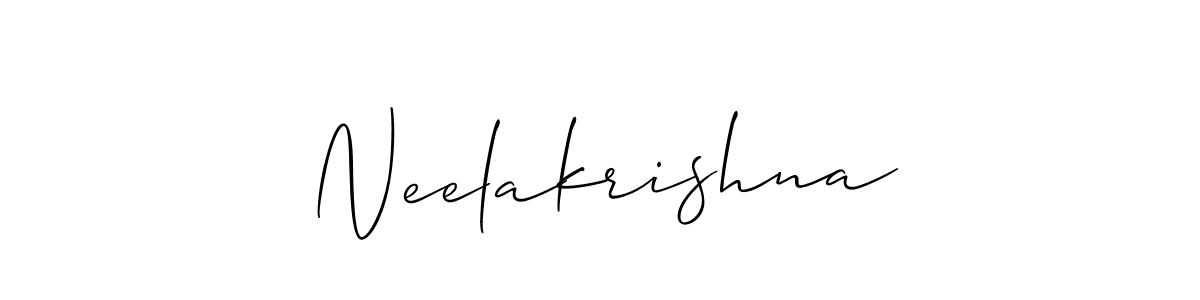 Design your own signature with our free online signature maker. With this signature software, you can create a handwritten (Allison_Script) signature for name Neelakrishna. Neelakrishna signature style 2 images and pictures png