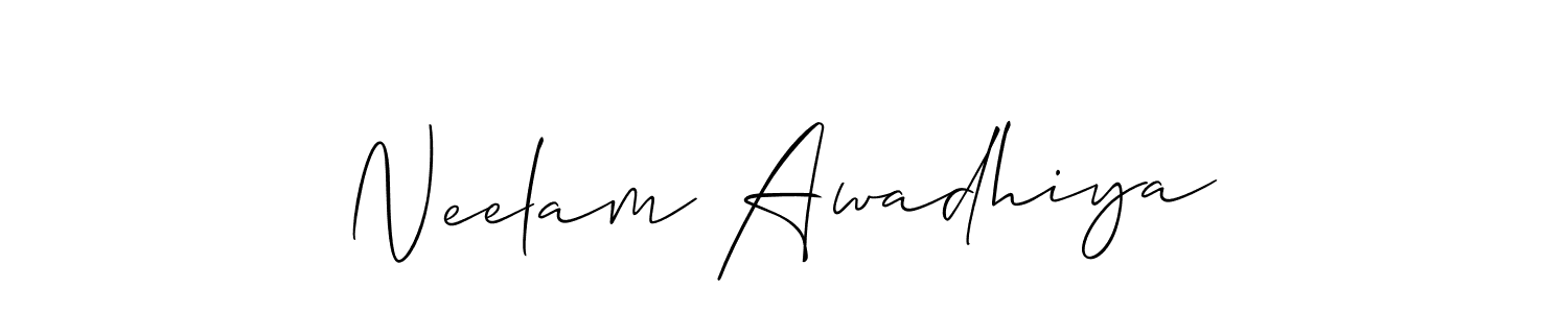 The best way (Allison_Script) to make a short signature is to pick only two or three words in your name. The name Neelam Awadhiya include a total of six letters. For converting this name. Neelam Awadhiya signature style 2 images and pictures png