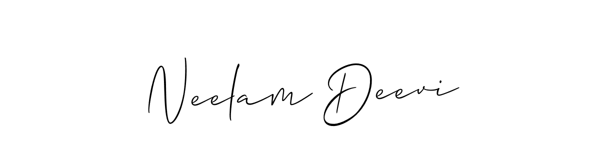 How to make Neelam Deevi name signature. Use Allison_Script style for creating short signs online. This is the latest handwritten sign. Neelam Deevi signature style 2 images and pictures png