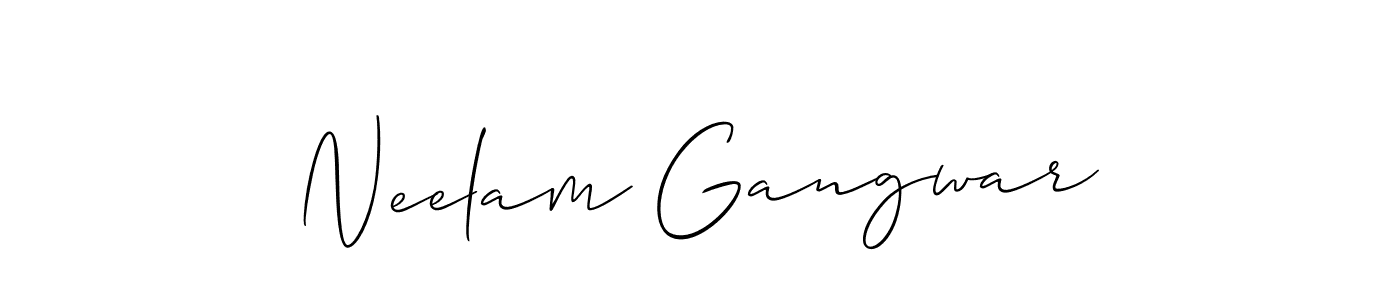 You should practise on your own different ways (Allison_Script) to write your name (Neelam Gangwar) in signature. don't let someone else do it for you. Neelam Gangwar signature style 2 images and pictures png