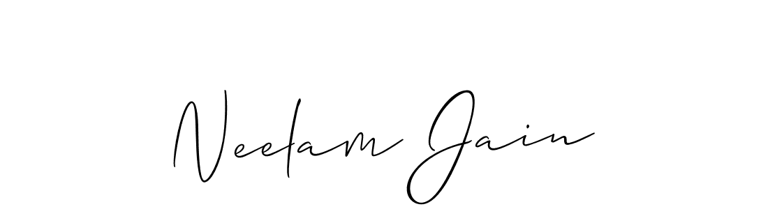 It looks lik you need a new signature style for name Neelam Jain. Design unique handwritten (Allison_Script) signature with our free signature maker in just a few clicks. Neelam Jain signature style 2 images and pictures png