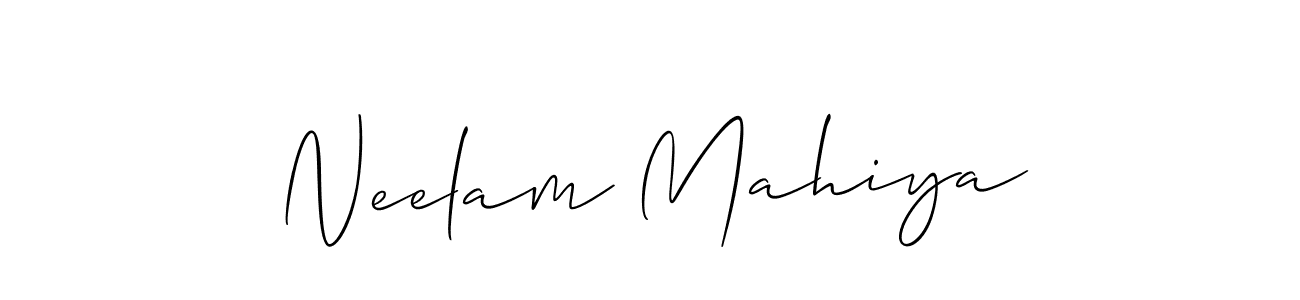 Make a short Neelam Mahiya signature style. Manage your documents anywhere anytime using Allison_Script. Create and add eSignatures, submit forms, share and send files easily. Neelam Mahiya signature style 2 images and pictures png