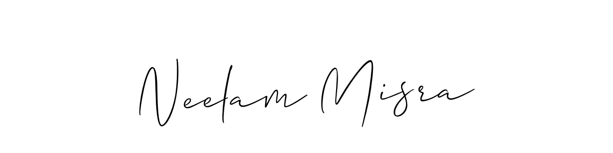 Similarly Allison_Script is the best handwritten signature design. Signature creator online .You can use it as an online autograph creator for name Neelam Misra. Neelam Misra signature style 2 images and pictures png