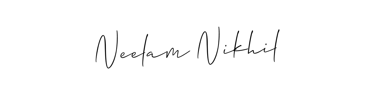 How to Draw Neelam Nikhil signature style? Allison_Script is a latest design signature styles for name Neelam Nikhil. Neelam Nikhil signature style 2 images and pictures png