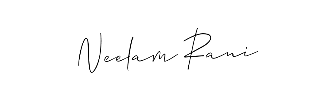 Use a signature maker to create a handwritten signature online. With this signature software, you can design (Allison_Script) your own signature for name Neelam Rani. Neelam Rani signature style 2 images and pictures png
