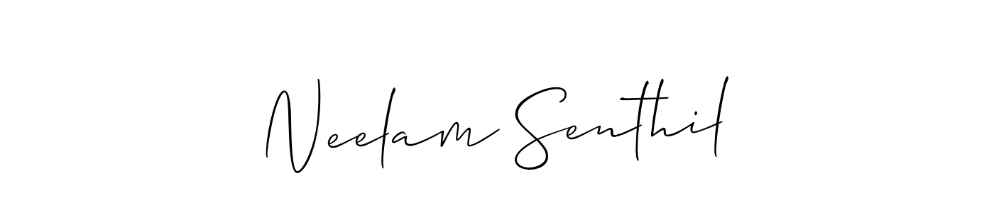 How to make Neelam Senthil name signature. Use Allison_Script style for creating short signs online. This is the latest handwritten sign. Neelam Senthil signature style 2 images and pictures png