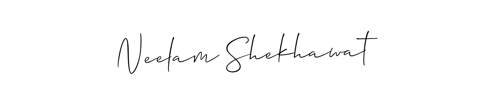 Make a beautiful signature design for name Neelam Shekhawat. With this signature (Allison_Script) style, you can create a handwritten signature for free. Neelam Shekhawat signature style 2 images and pictures png