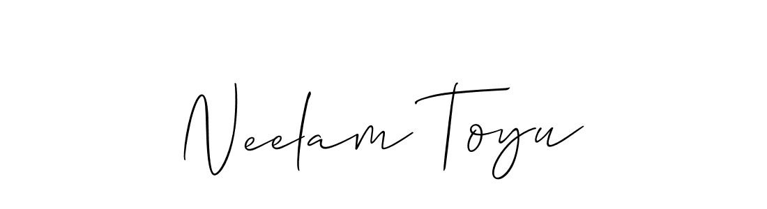 It looks lik you need a new signature style for name Neelam Toyu. Design unique handwritten (Allison_Script) signature with our free signature maker in just a few clicks. Neelam Toyu signature style 2 images and pictures png