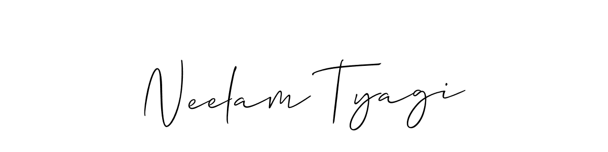 It looks lik you need a new signature style for name Neelam Tyagi. Design unique handwritten (Allison_Script) signature with our free signature maker in just a few clicks. Neelam Tyagi signature style 2 images and pictures png