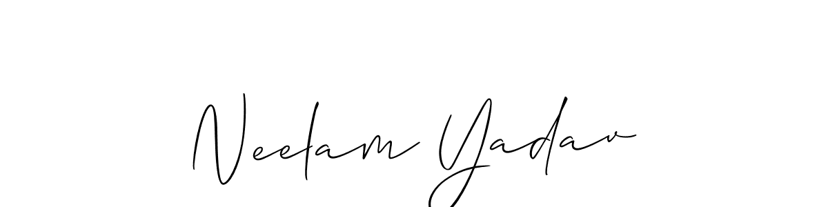 Use a signature maker to create a handwritten signature online. With this signature software, you can design (Allison_Script) your own signature for name Neelam Yadav. Neelam Yadav signature style 2 images and pictures png