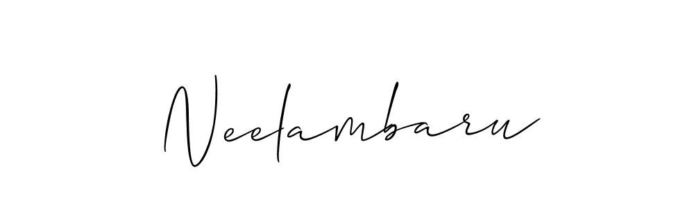 Use a signature maker to create a handwritten signature online. With this signature software, you can design (Allison_Script) your own signature for name Neelambaru. Neelambaru signature style 2 images and pictures png