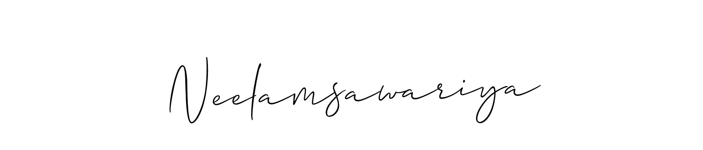 if you are searching for the best signature style for your name Neelamsawariya. so please give up your signature search. here we have designed multiple signature styles  using Allison_Script. Neelamsawariya signature style 2 images and pictures png