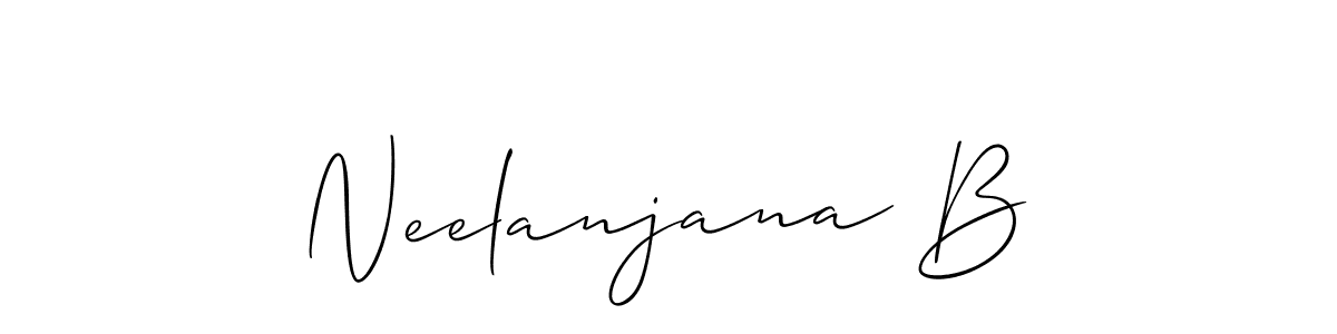 if you are searching for the best signature style for your name Neelanjana B. so please give up your signature search. here we have designed multiple signature styles  using Allison_Script. Neelanjana B signature style 2 images and pictures png