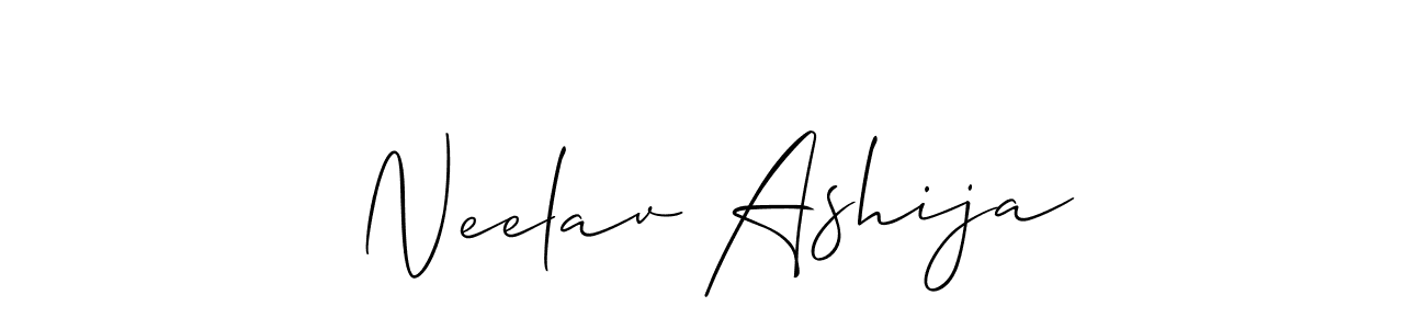 Create a beautiful signature design for name Neelav Ashija. With this signature (Allison_Script) fonts, you can make a handwritten signature for free. Neelav Ashija signature style 2 images and pictures png