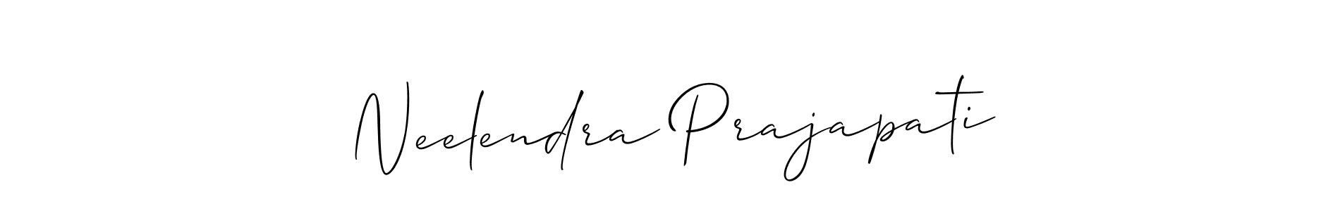 if you are searching for the best signature style for your name Neelendra Prajapati. so please give up your signature search. here we have designed multiple signature styles  using Allison_Script. Neelendra Prajapati signature style 2 images and pictures png