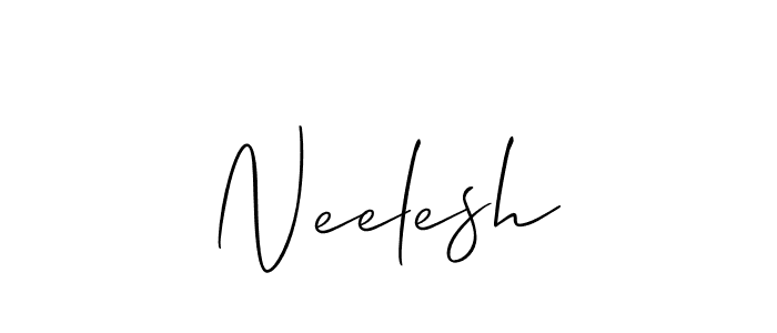 The best way (Allison_Script) to make a short signature is to pick only two or three words in your name. The name Neelesh include a total of six letters. For converting this name. Neelesh signature style 2 images and pictures png