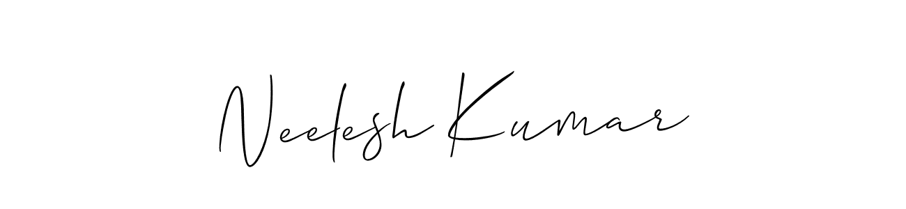 You should practise on your own different ways (Allison_Script) to write your name (Neelesh Kumar) in signature. don't let someone else do it for you. Neelesh Kumar signature style 2 images and pictures png