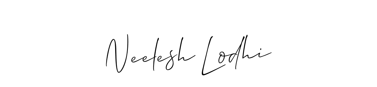 Use a signature maker to create a handwritten signature online. With this signature software, you can design (Allison_Script) your own signature for name Neelesh Lodhi. Neelesh Lodhi signature style 2 images and pictures png