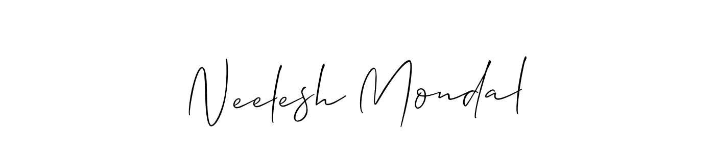 Similarly Allison_Script is the best handwritten signature design. Signature creator online .You can use it as an online autograph creator for name Neelesh Mondal. Neelesh Mondal signature style 2 images and pictures png