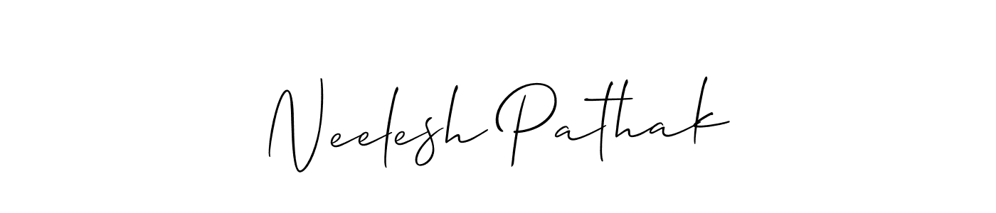 Similarly Allison_Script is the best handwritten signature design. Signature creator online .You can use it as an online autograph creator for name Neelesh Pathak. Neelesh Pathak signature style 2 images and pictures png