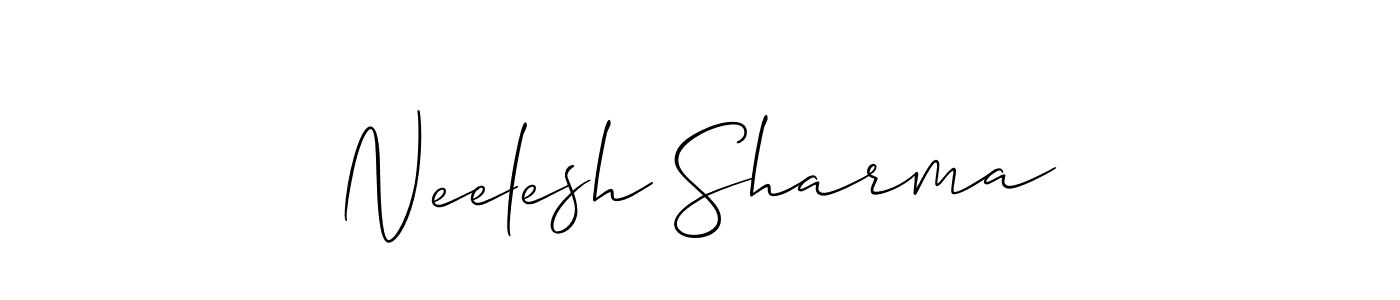 Use a signature maker to create a handwritten signature online. With this signature software, you can design (Allison_Script) your own signature for name Neelesh Sharma. Neelesh Sharma signature style 2 images and pictures png