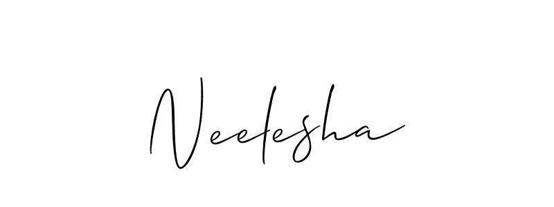 Make a beautiful signature design for name Neelesha. With this signature (Allison_Script) style, you can create a handwritten signature for free. Neelesha signature style 2 images and pictures png