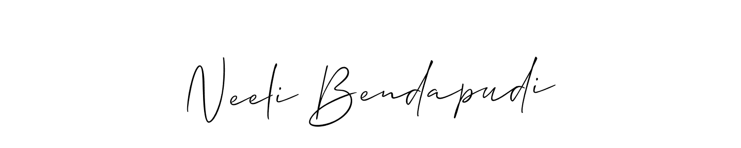 How to make Neeli Bendapudi name signature. Use Allison_Script style for creating short signs online. This is the latest handwritten sign. Neeli Bendapudi signature style 2 images and pictures png