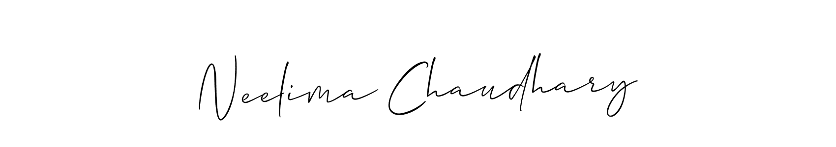 Design your own signature with our free online signature maker. With this signature software, you can create a handwritten (Allison_Script) signature for name Neelima Chaudhary. Neelima Chaudhary signature style 2 images and pictures png