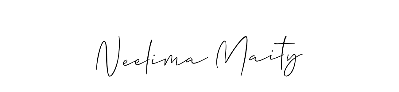 Neelima Maity stylish signature style. Best Handwritten Sign (Allison_Script) for my name. Handwritten Signature Collection Ideas for my name Neelima Maity. Neelima Maity signature style 2 images and pictures png