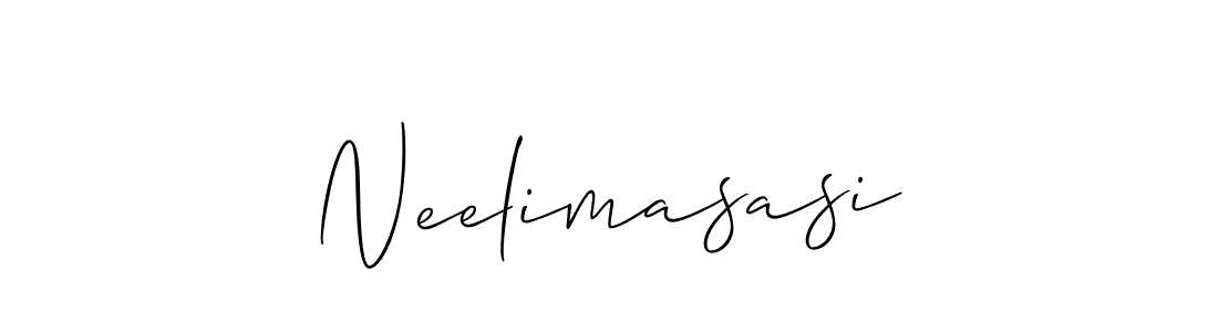 Use a signature maker to create a handwritten signature online. With this signature software, you can design (Allison_Script) your own signature for name Neelimasasi. Neelimasasi signature style 2 images and pictures png