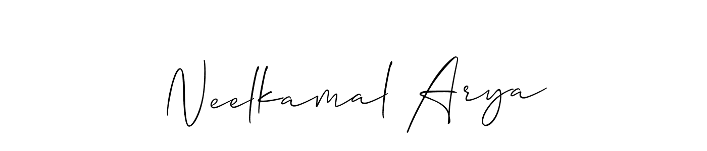 if you are searching for the best signature style for your name Neelkamal Arya. so please give up your signature search. here we have designed multiple signature styles  using Allison_Script. Neelkamal Arya signature style 2 images and pictures png
