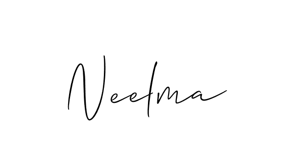 Use a signature maker to create a handwritten signature online. With this signature software, you can design (Allison_Script) your own signature for name Neelma. Neelma signature style 2 images and pictures png