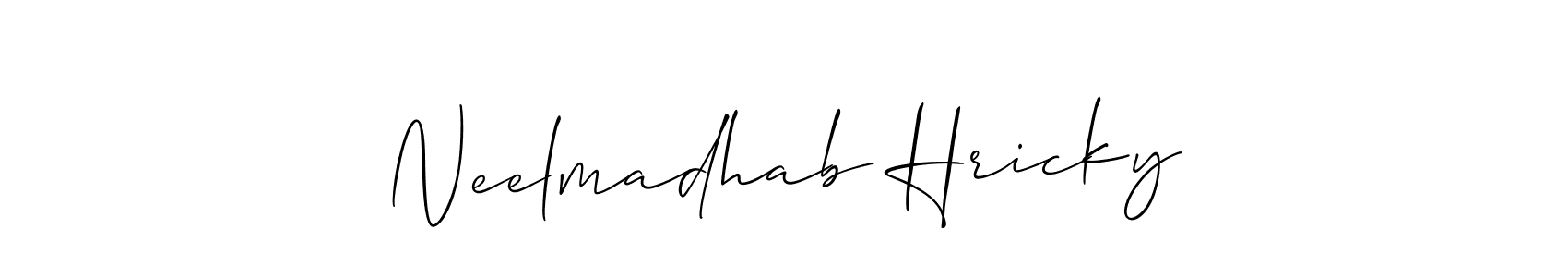 Make a beautiful signature design for name Neelmadhab Hricky. Use this online signature maker to create a handwritten signature for free. Neelmadhab Hricky signature style 2 images and pictures png