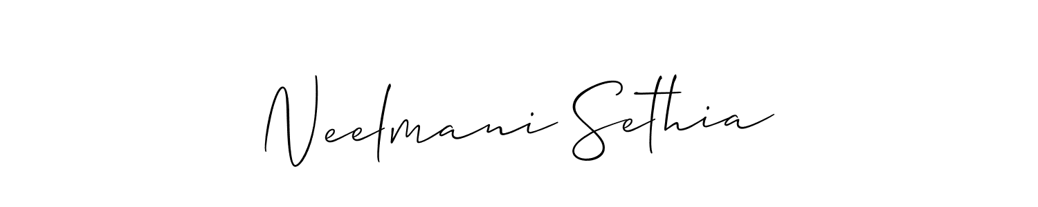 This is the best signature style for the Neelmani Sethia name. Also you like these signature font (Allison_Script). Mix name signature. Neelmani Sethia signature style 2 images and pictures png