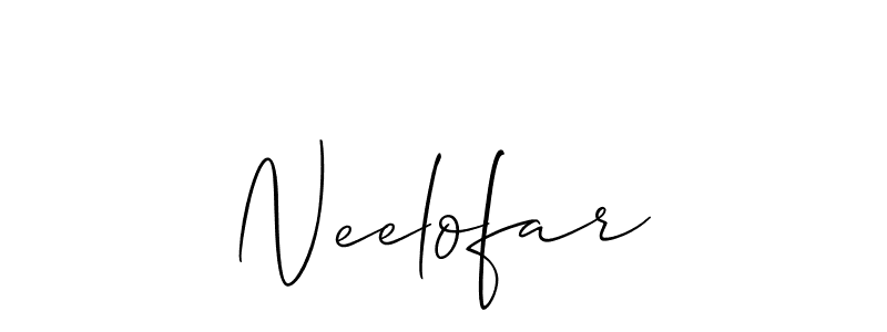 Use a signature maker to create a handwritten signature online. With this signature software, you can design (Allison_Script) your own signature for name Neelofar. Neelofar signature style 2 images and pictures png