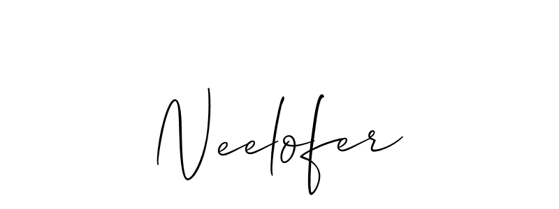 Create a beautiful signature design for name Neelofer. With this signature (Allison_Script) fonts, you can make a handwritten signature for free. Neelofer signature style 2 images and pictures png