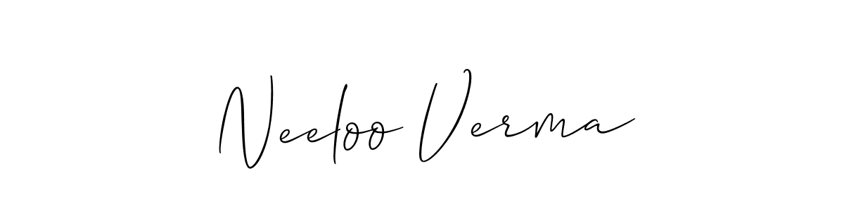 The best way (Allison_Script) to make a short signature is to pick only two or three words in your name. The name Neeloo Verma include a total of six letters. For converting this name. Neeloo Verma signature style 2 images and pictures png