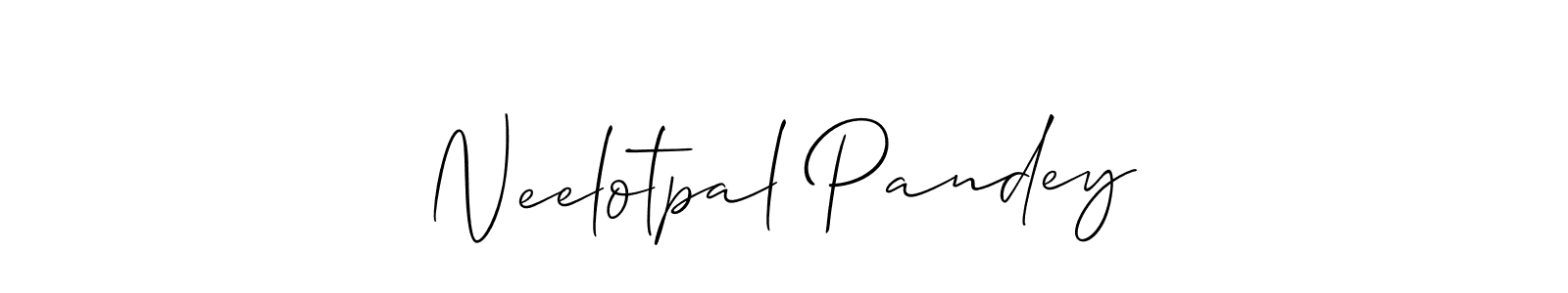 Allison_Script is a professional signature style that is perfect for those who want to add a touch of class to their signature. It is also a great choice for those who want to make their signature more unique. Get Neelotpal Pandey name to fancy signature for free. Neelotpal Pandey signature style 2 images and pictures png