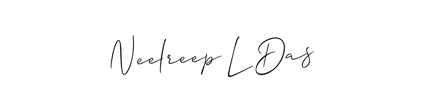 Create a beautiful signature design for name Neelreep L Das. With this signature (Allison_Script) fonts, you can make a handwritten signature for free. Neelreep L Das signature style 2 images and pictures png