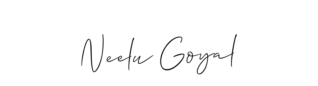 How to Draw Neelu Goyal signature style? Allison_Script is a latest design signature styles for name Neelu Goyal. Neelu Goyal signature style 2 images and pictures png