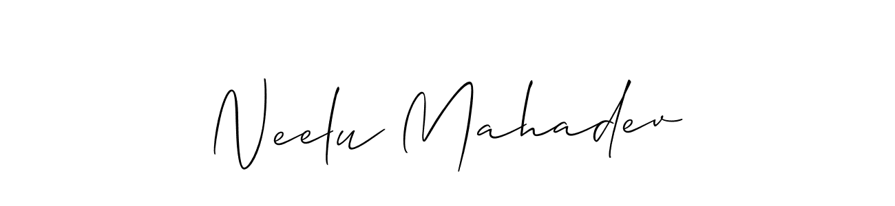 Check out images of Autograph of Neelu Mahadev name. Actor Neelu Mahadev Signature Style. Allison_Script is a professional sign style online. Neelu Mahadev signature style 2 images and pictures png