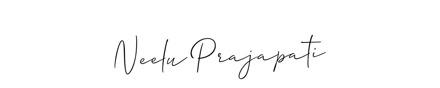 This is the best signature style for the Neelu Prajapati name. Also you like these signature font (Allison_Script). Mix name signature. Neelu Prajapati signature style 2 images and pictures png