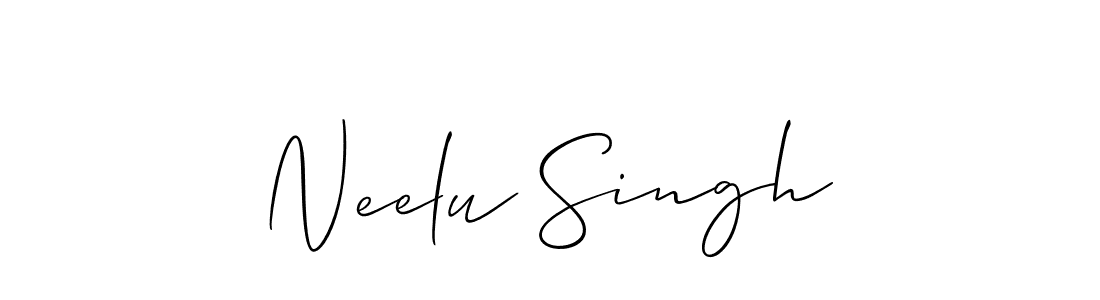 The best way (Allison_Script) to make a short signature is to pick only two or three words in your name. The name Neelu Singh include a total of six letters. For converting this name. Neelu Singh signature style 2 images and pictures png